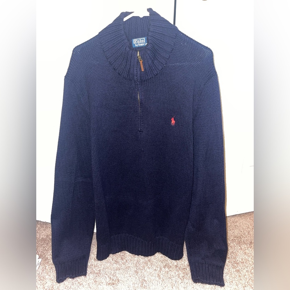 Polo by Ralph Lauren Men's Dark Blue Zip-Up Sweater